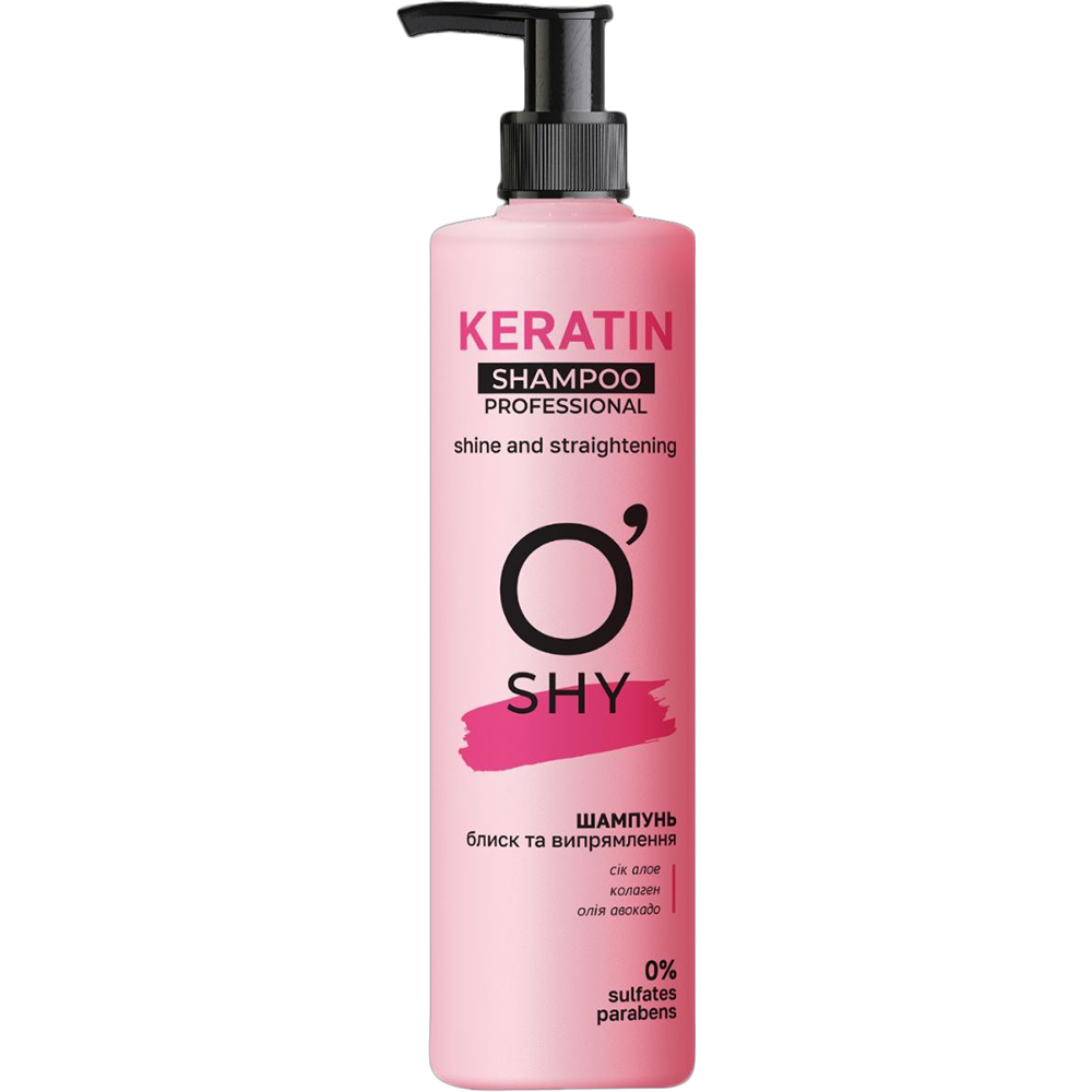 Шампунь O'Shy Professional Keratin Блеск и выпрямление 400 мл (4820263233887)