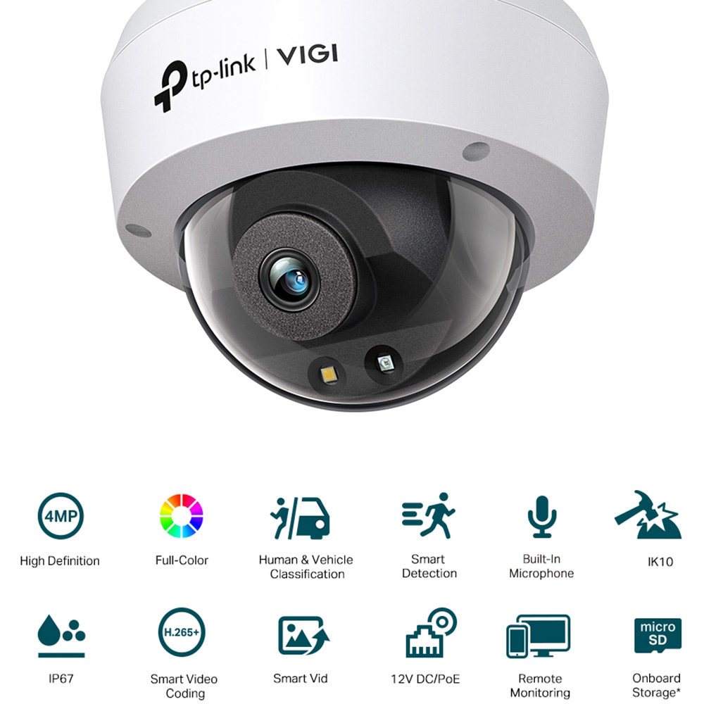 IP Камера TP-LINK VIGI C240 4mm Тип корпусу купольна