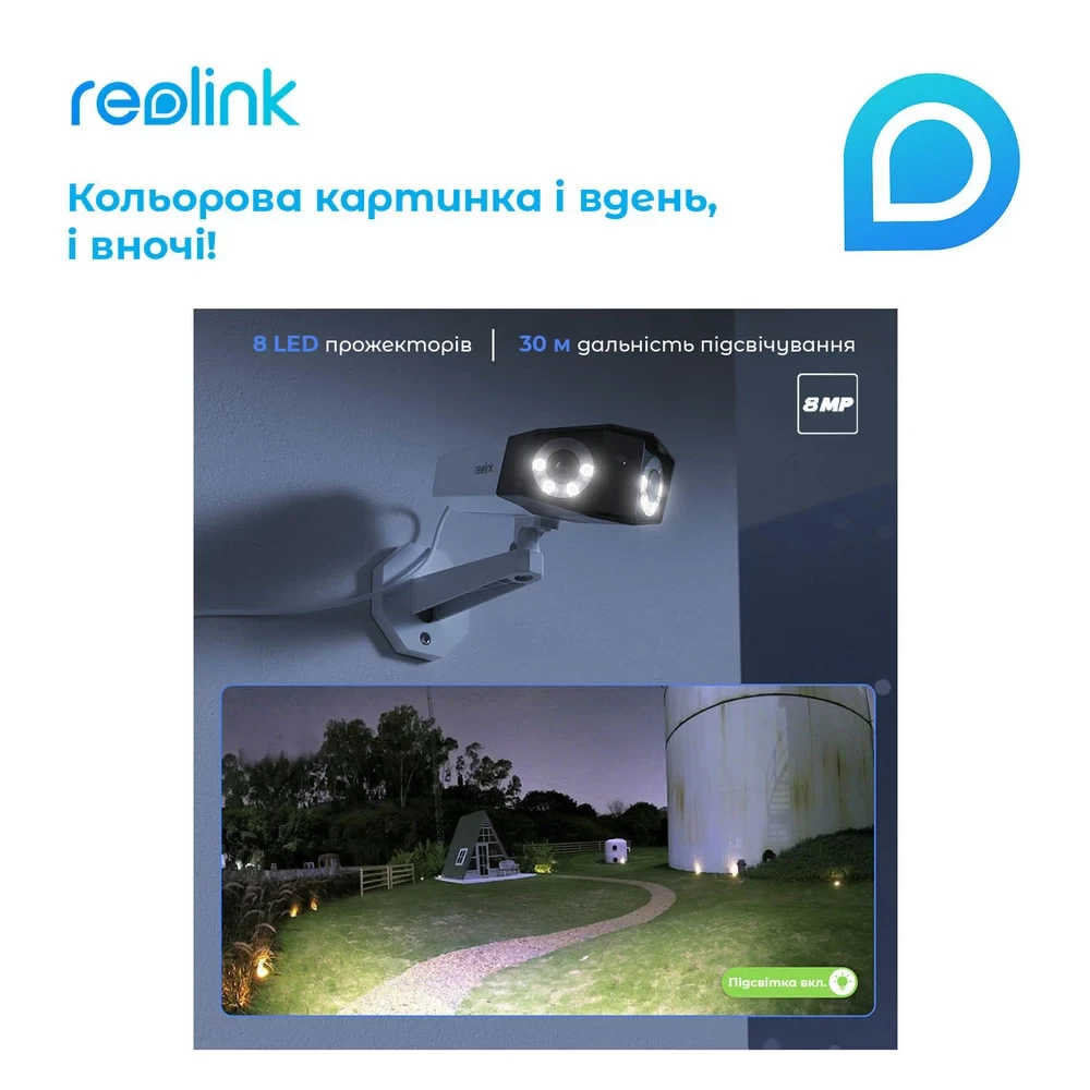 IP Камера REOLINK Duo 2 POE Дополнительно Встроенная сирена; Двустороннее аудио