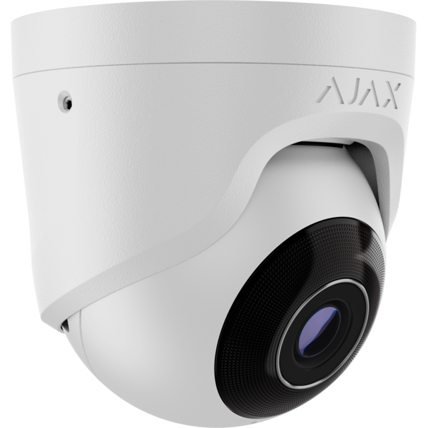 IP-камера AJAX TurretCam 8мп, 2.8мм White (000039323) Додатково True WDR, Камера зі штучним інтелектом, Зони конфіденційності, Вбудований датчик руху