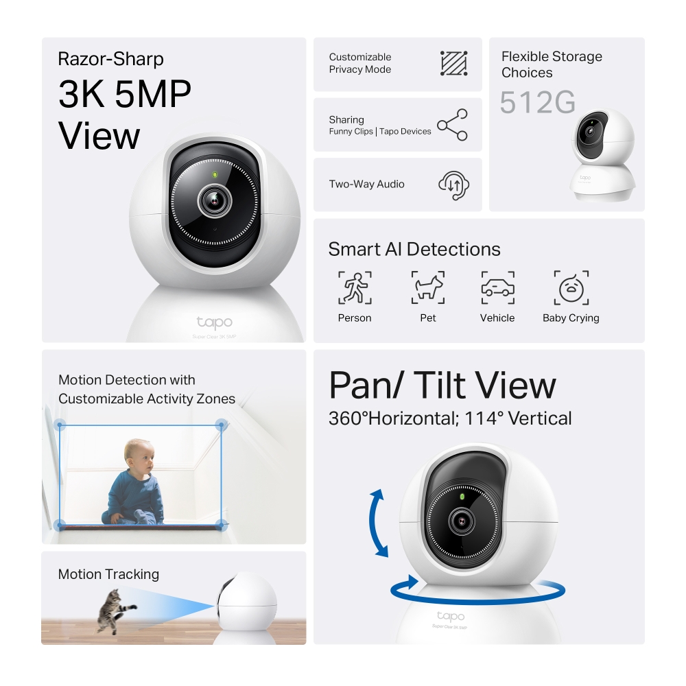 IP-камера TP-LINK Tapo C230 3MP N300 microSD motion detection 360° mic (TAPO-C230) Применение внутреннее наблюдение