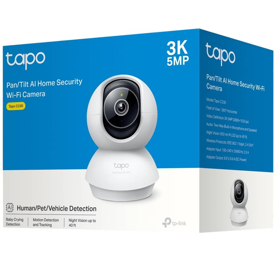 IP-камера TP-LINK Tapo C230 3MP N300 microSD motion detection 360° mic (TAPO-C230) Тип корпуса купольная