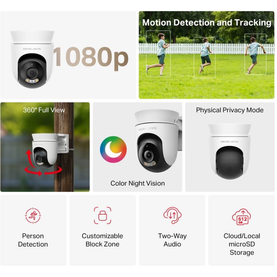 IP-камера MERCUSYS MC510 3MP N300 Применение наружное наблюдение