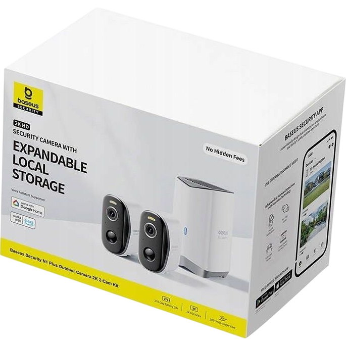 Фото IP-камера BASEUS Security N1 Plus Outdoor Camera 2K 2-Cam Kit White EU (S0TY002131)