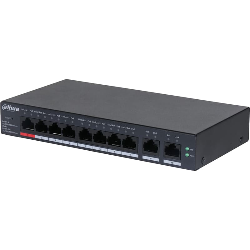 Комутатор DAHUA DH-CS4010-8GT-110 Порти комутатора 10 x Gigabit Ethernet (10/100/1000 Мбит/с)