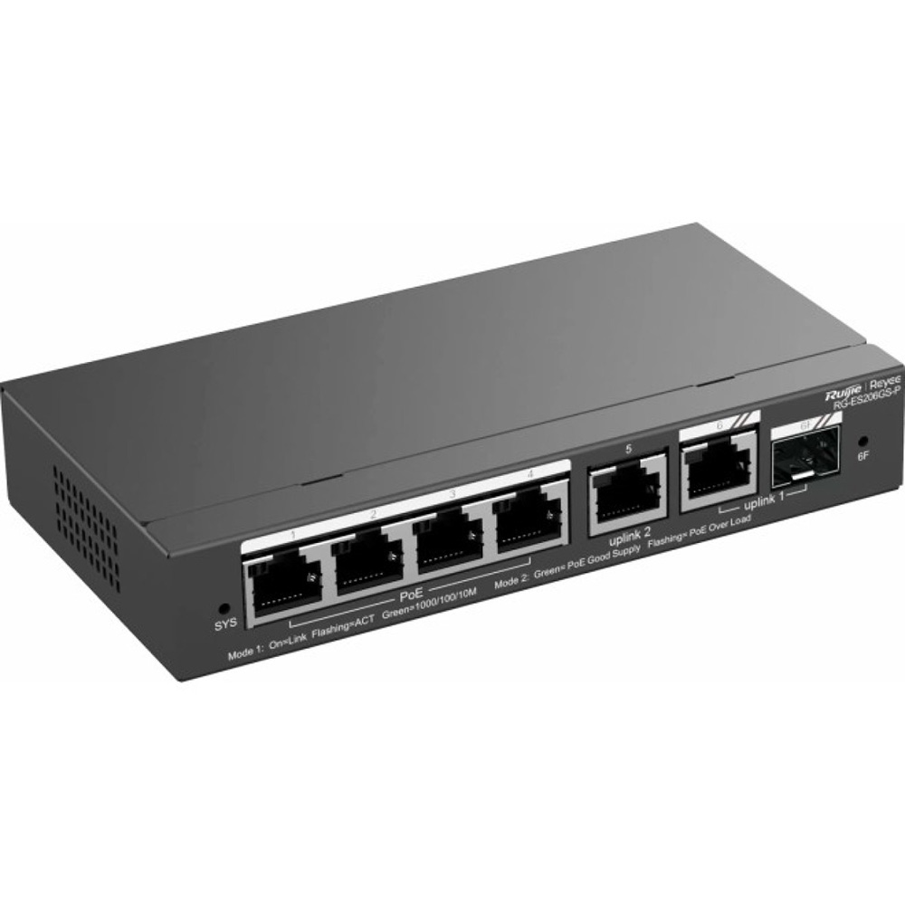 Коммутатор RUIJIE Reyee RG-ES206GS-P Тип управляемый