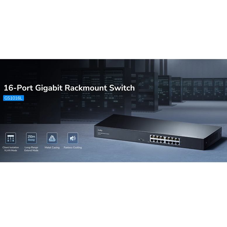 Коммутатор CUDY GS1016L Порты коммутатора 16 х RJ45 10/100/1000 Мбит/с