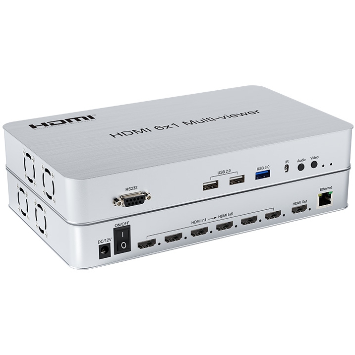 Комутатор POWERPLANT HDMI 6x1 Multi-viewer 1080p (HDSW6-Q) Вид перехідник