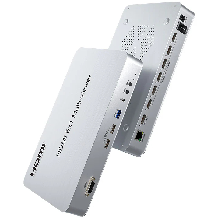 Зовнішній вигляд Комутатор POWERPLANT HDMI 6x1 Multi-viewer 1080p (HDSW6-Q)