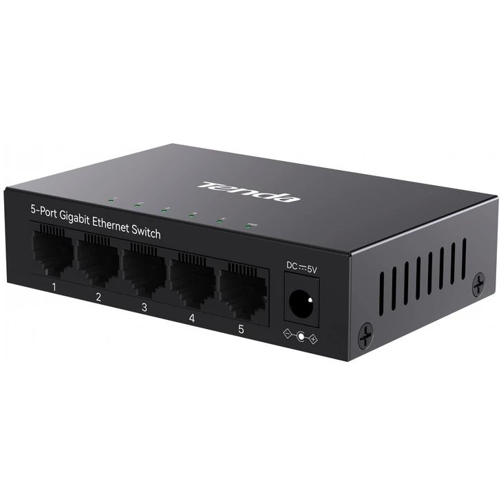 Коммутатор TENDA TEG1005M Порты коммутатора 5 x Gigabit Ethernet RJ-45