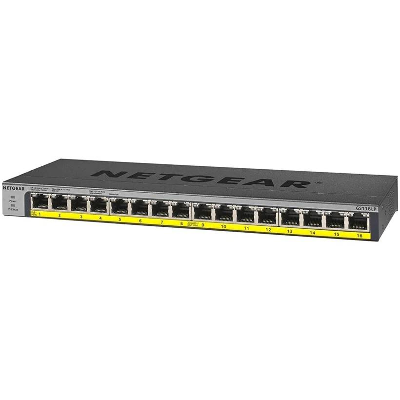 Коммутатор NETGEAR 16xGE PoE (GS116LP-100EUS) Тип неуправляемый
