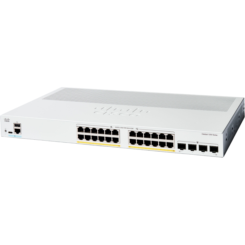 Коммутатор CISCO Catalyst C1200-24P-4G Тип управляемый 3-го уровня