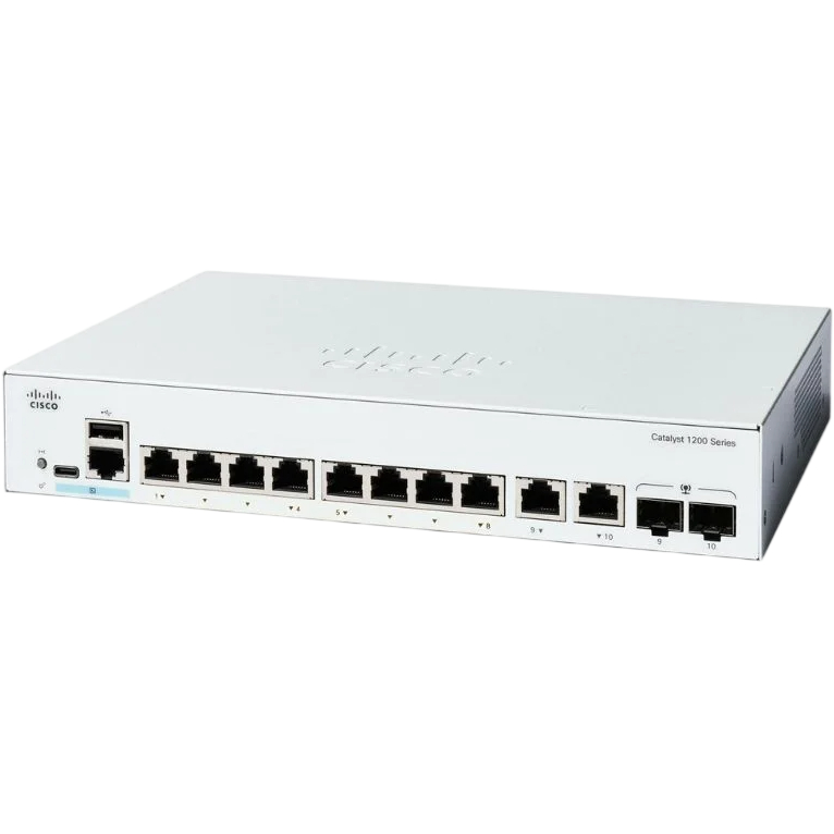 Комутатор CISCO Catalyst 1200 8-port GE Ext PS 2x1G Combo (C1200-8T-E-2G)