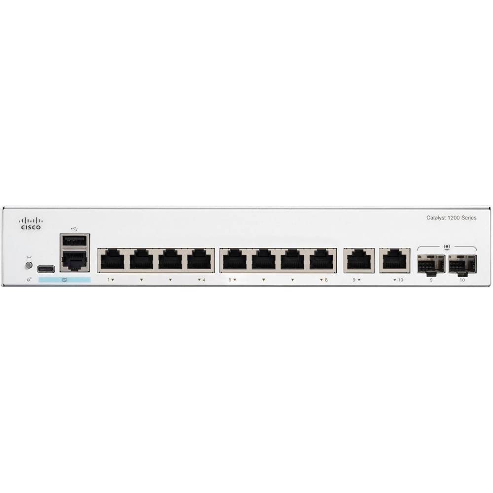 Комутатор CISCO Catalyst 1200 8-port GE Ext PS 2x1G Combo (C1200-8T-E-2G) Тип керований 3-го рівня