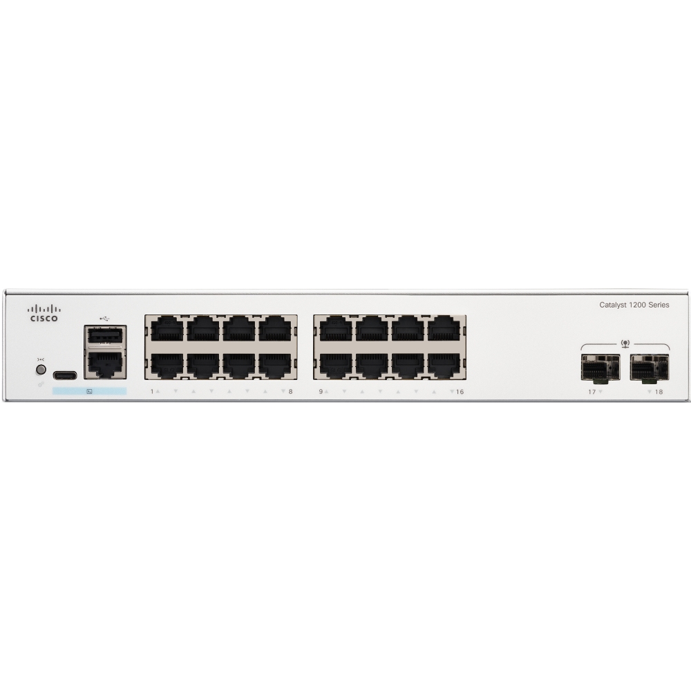 Коммутатор CISCO Catalyst 1200 16-port GE 2x1G SFP (C1200-16T-2G) Тип управляемый 2-го уровня