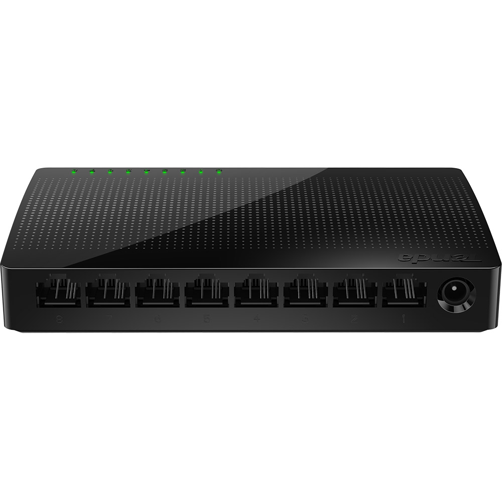 Комутатор TENDA SG108 8-port Gigabit Switch Black Порти комутатора порты RJ45 с автоматическим согласованием 8 * 10/100/1000 Мбит / с, авто MDI / MDIX