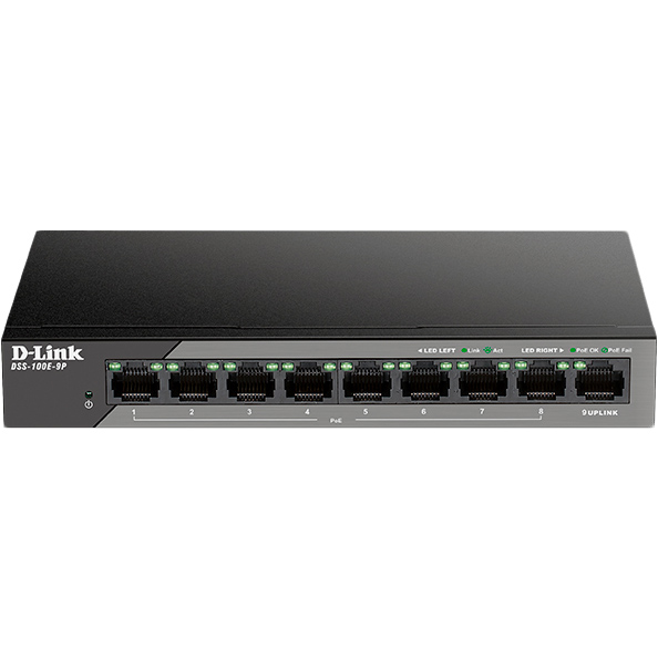 

Коммутатор D-LINK DSS-100E-9P, DSS-100E-9P