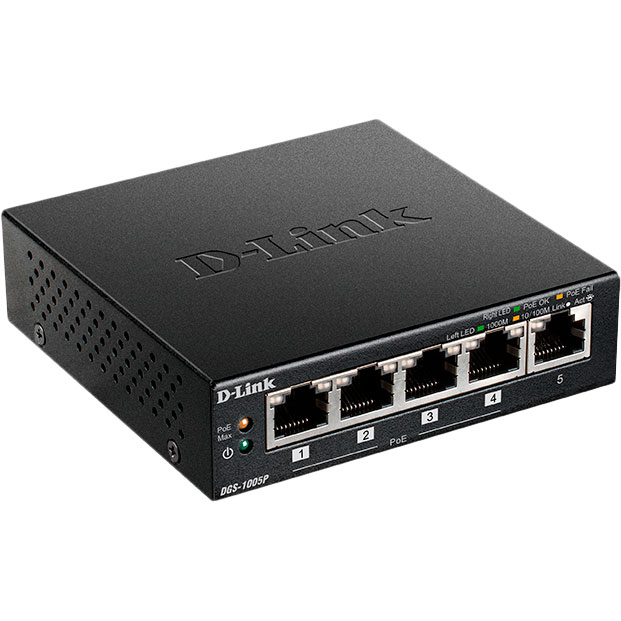 Коммутатор D-LINK DGS-1005P Тип неуправляемый