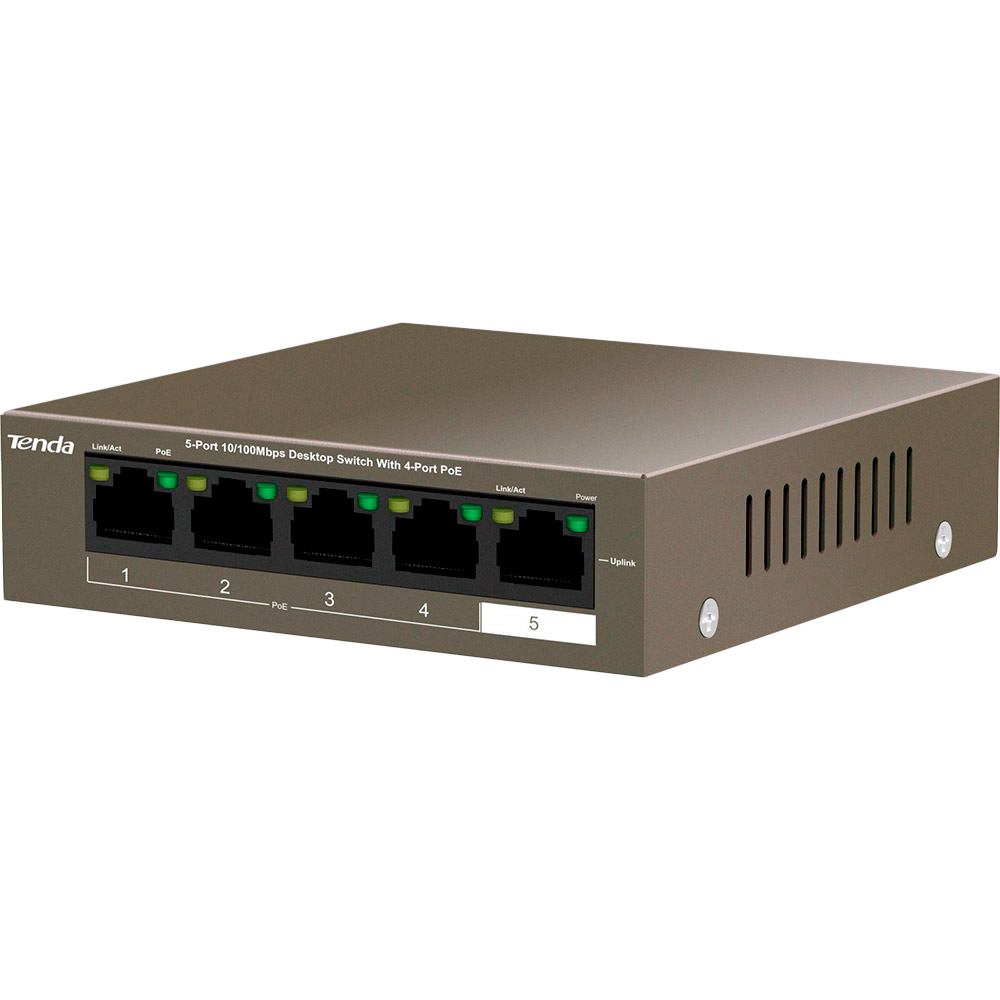 Комутатор TENDA TEF1105P-4-38W Форм-фактор настільний