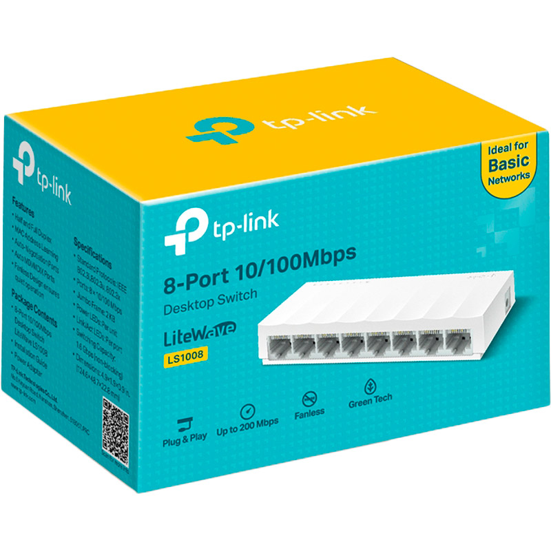 Коммутатор TP-LINK LiteWave LS1008 Тип неуправляемый