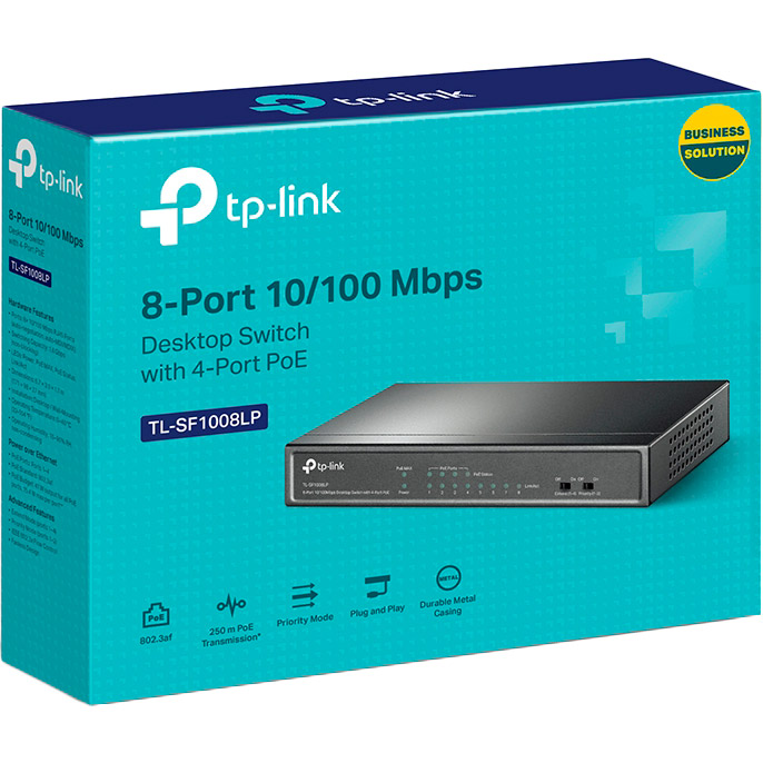 Комутатор TP-LINK TL-SF1008LP Тип некерований