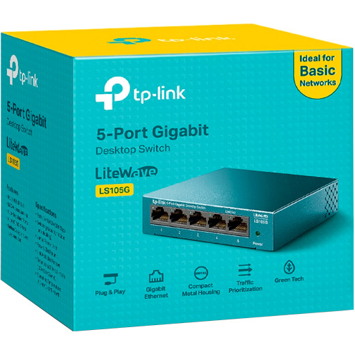 Коммутатор TP-LINK LiteWave LS105G Ширина/высота корпуса 100