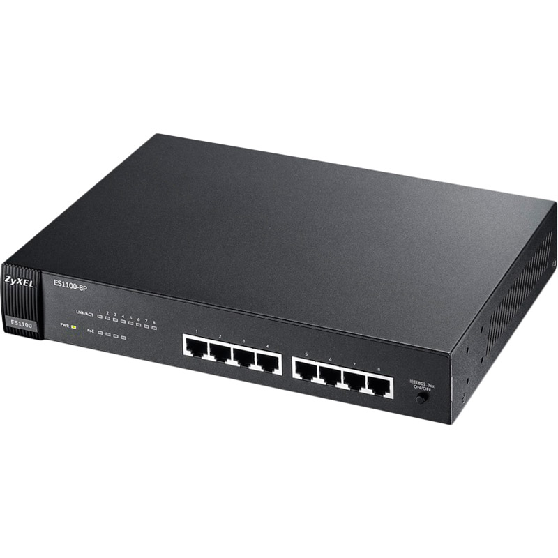 

Коммутатор ZYXEL ES1100-8P, ES1100-8P