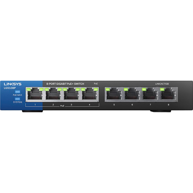 

Коммутатор LINKSYS LGS108P, LGS108P, некерований