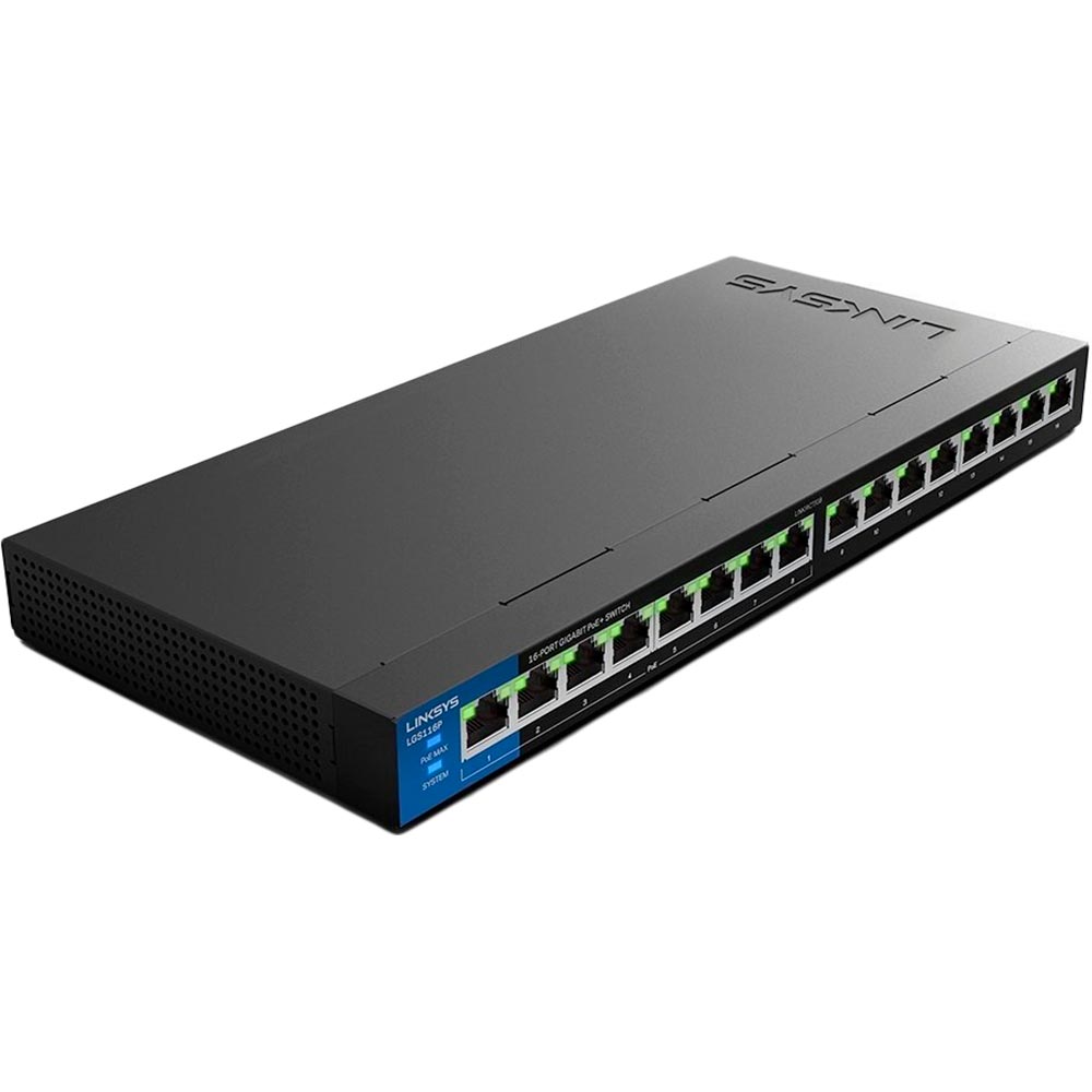 

Неуправляемый коммутатор LINKSYS LGS116P, LGS116P, некерований
