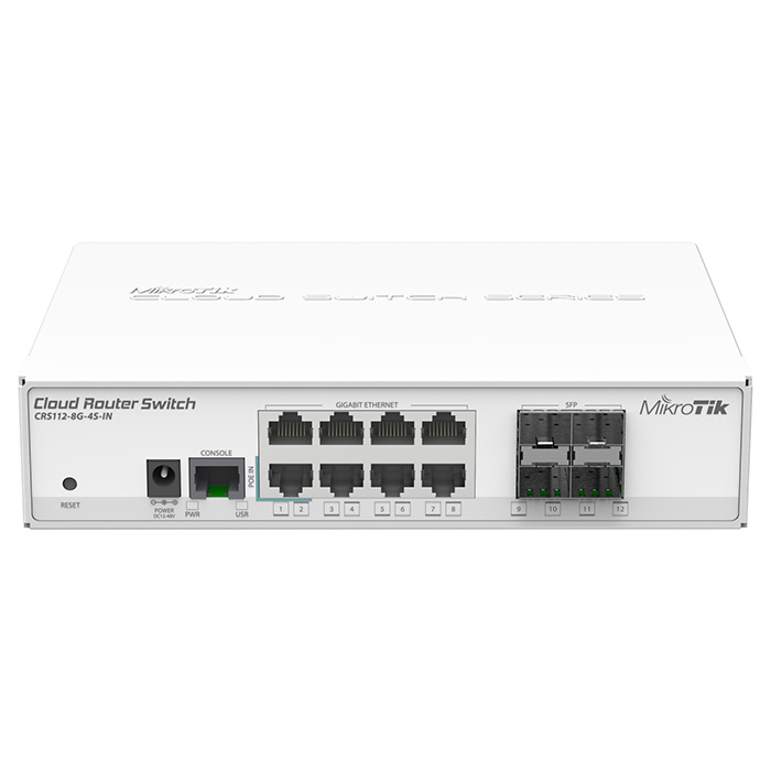 

Коммутатор MIKROTIK CRS112-8G-4S-IN, CRS112-8G-4S-IN
