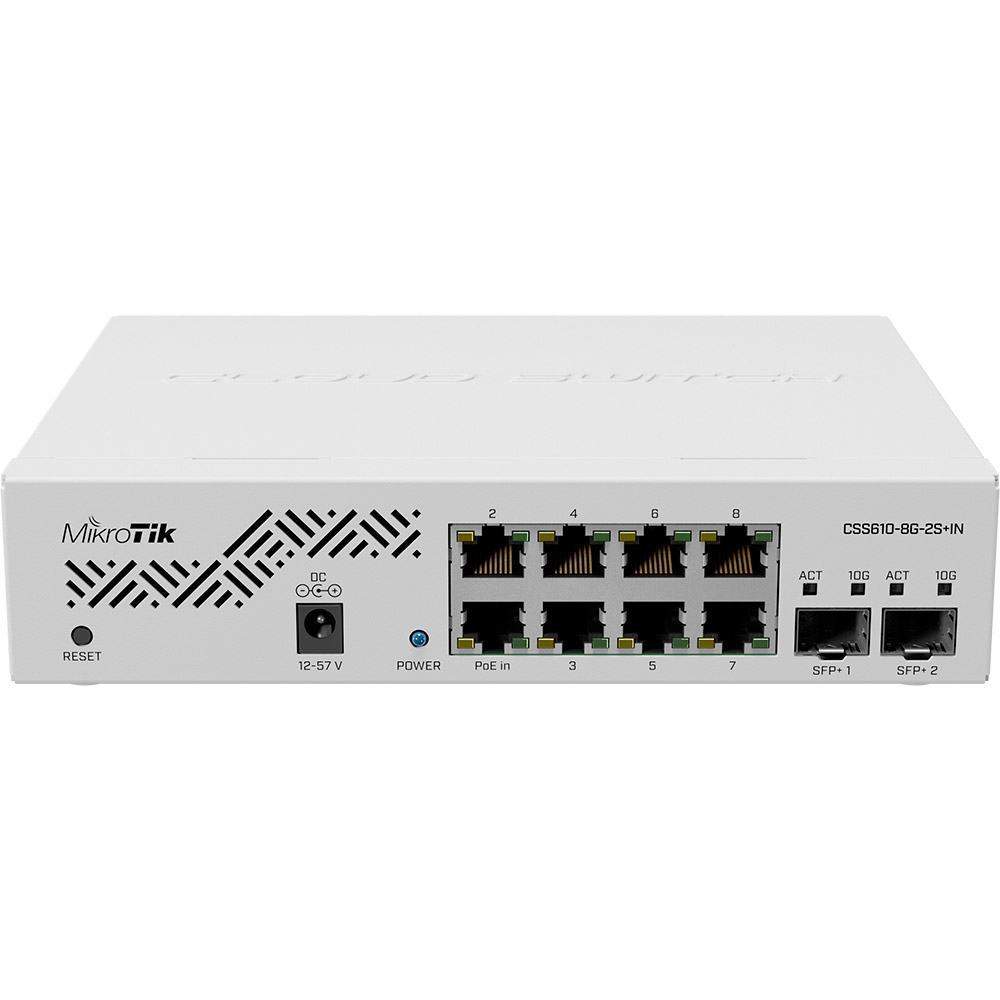 

Коммутатор MIKROTIK CSS610-8G-2S+IN, CSS610-8G-2S+IN