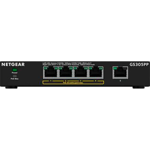 

Коммутатор NETGEAR GS305PP 4xGE PoE+, 1x GE (GS305PP-100PES), GS305PP 4xGE PoE+, 1x GE, некерований