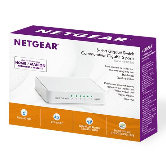 Заказать Коммутатор NETGEAR GS205 5xGE (GS205-100PES)