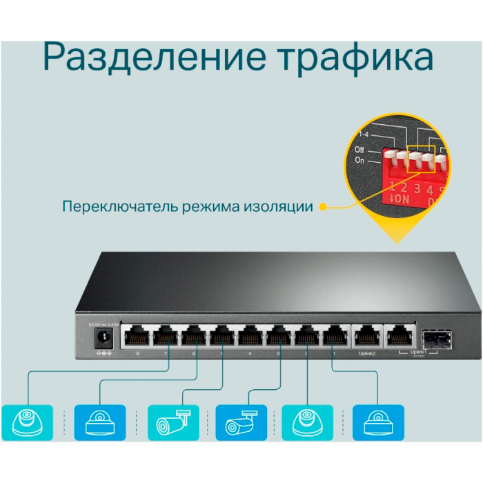 Коммутатор TP-LINK TL-SG1210MP Способность коммутации 20