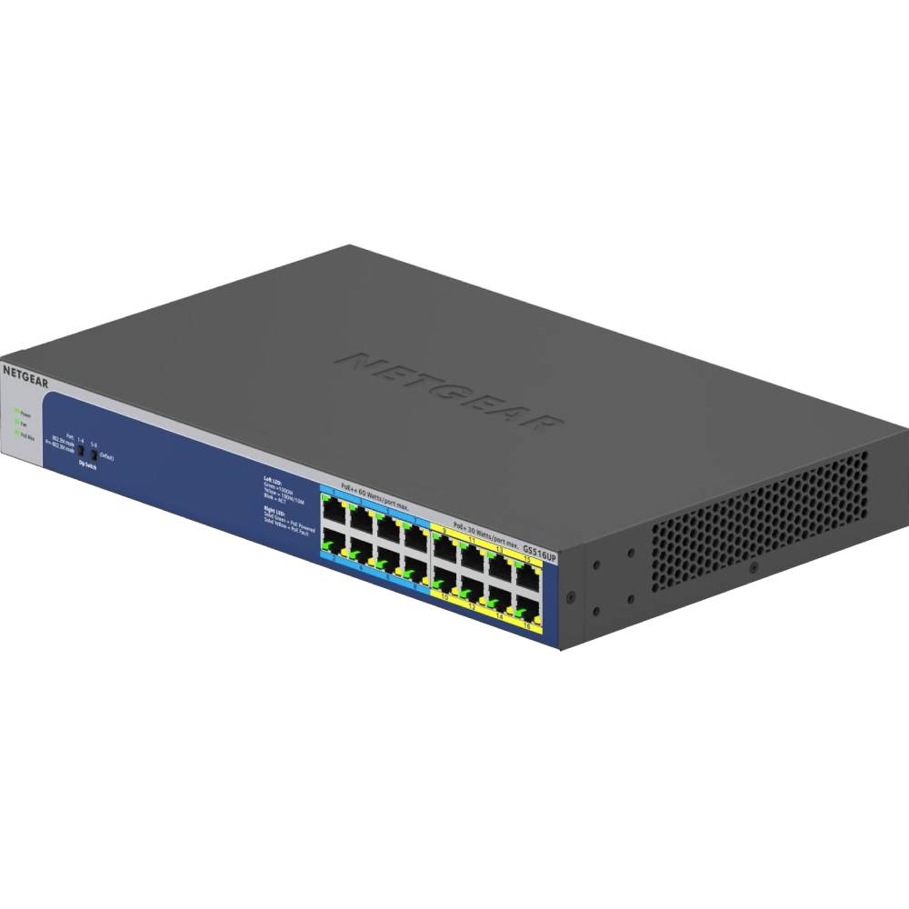 Комутатор NETGEAR GS516UP (GS516UP-100EUS) Ширина/висота корпусу 330 х 43