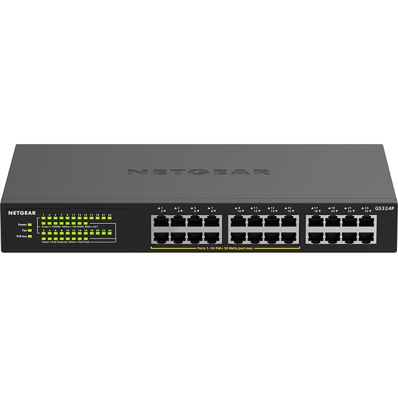 Комутатор NETGEAR GS324P 16xGE PoE+ 190 Вт (GS324P-100EUS) Тип некерований