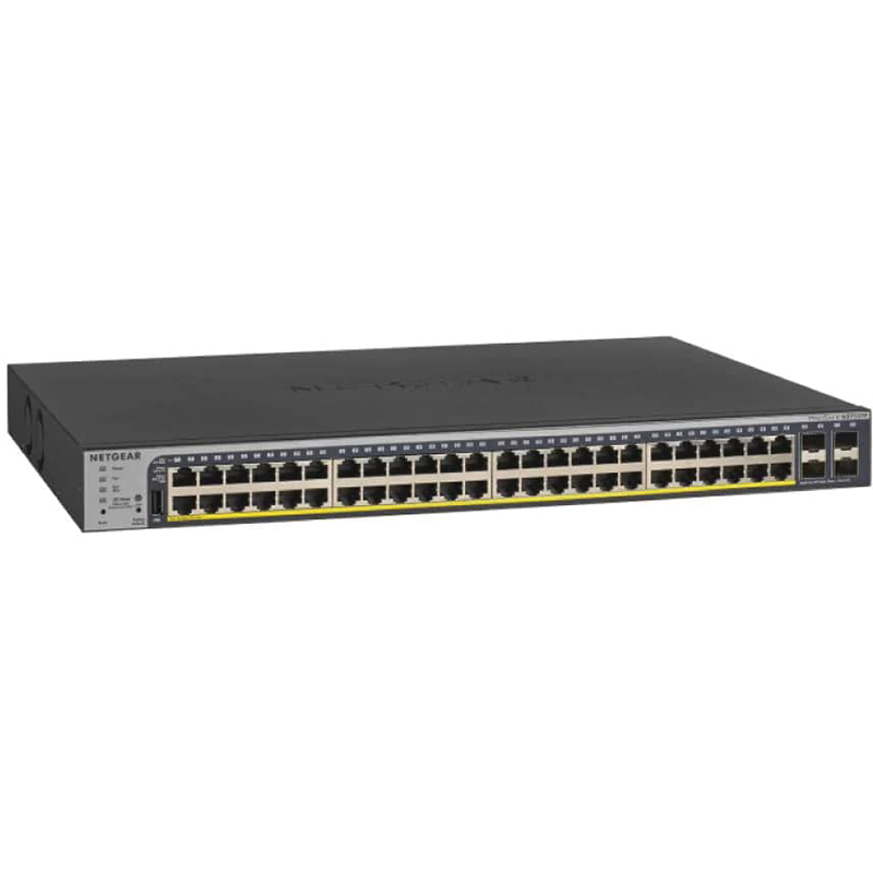 Коммутатор NETGEAR GS752TPv2 48xGE PoE+, 4xSFP L2+ (GS752TP-200EUS)