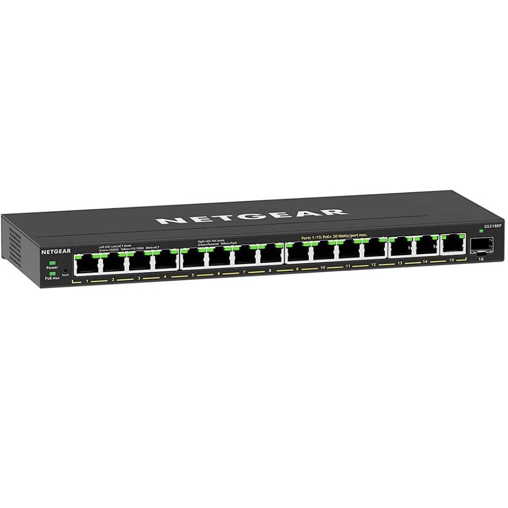 Комутатор NETGEAR GS316EP 15x1GE PoE+ (GS316EP-100PES) Тип керований