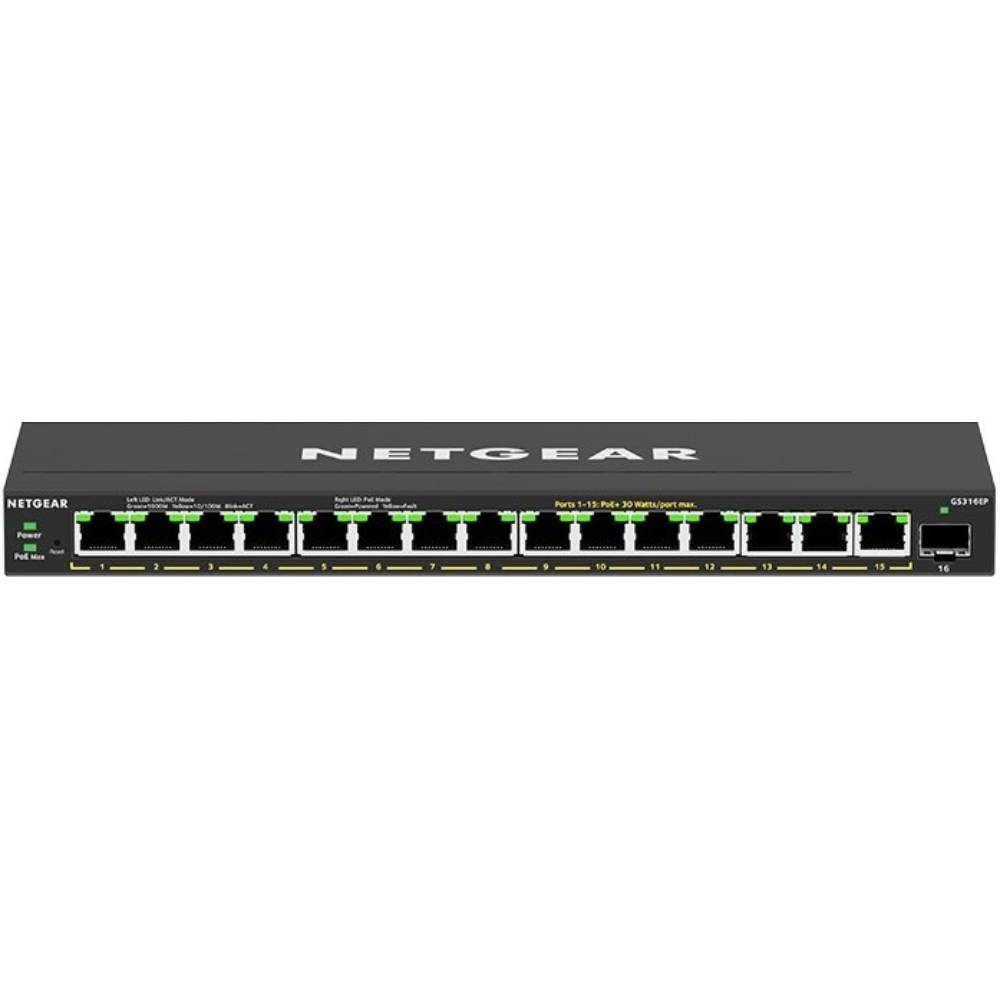 Комутатор NETGEAR GS316EP 15x1GE PoE+ (GS316EP-100PES)