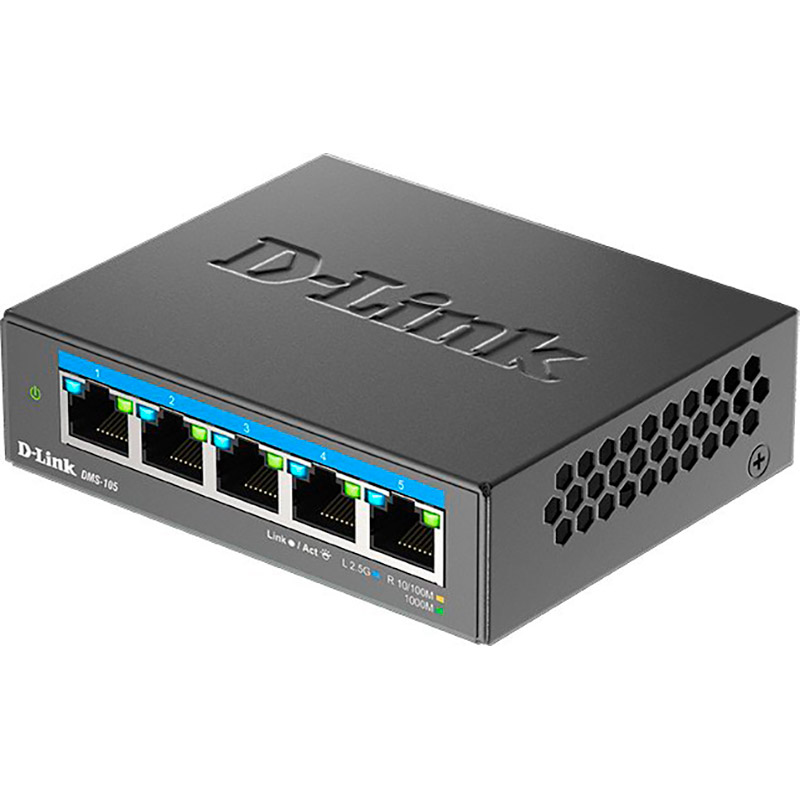 Коммутатор D-LINK DMS-105/E Порты коммутатора 5 х 2.5 gigabit ethernet