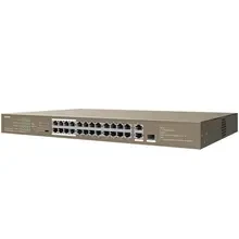 Коммутатор TENDA TEF1126P 250W (225W) 24-port PoE 100M + 1G/SFP Switch (TEF1126P-24-250W)