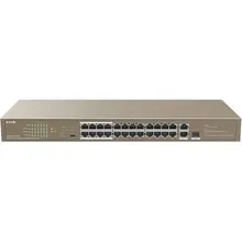 Комутатор TENDA TEF1126P 250W (225W) 24-port PoE 100M + 1G/SFP Switch (TEF1126P-24-250W)