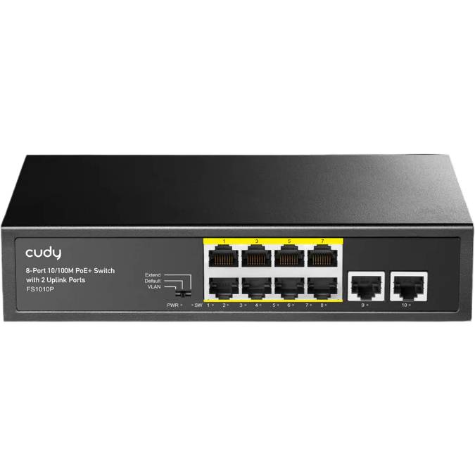 Коммутатор CUDY FS1010P PoE+ Switch with 2 Uplink Ports 120W Тип неуправляемый