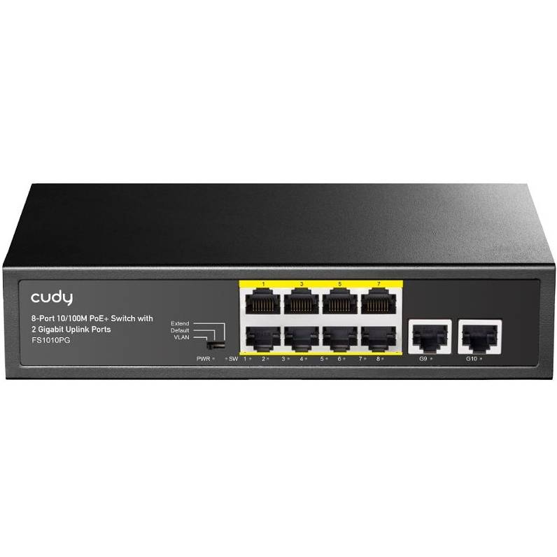 Коммутатор CUDY FS1010PG PoE+ Switch with 2 Gigabit Uplink Ports 120W Тип неуправляемый