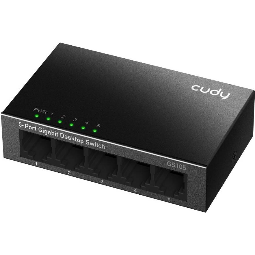 Комутатор CUDY GS105 Gigabit Metal Switch Black