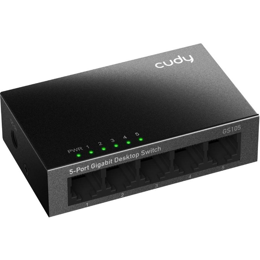 Комутатор CUDY GS105 Gigabit Metal Switch Black Форм-фактор монтуємий в стійку