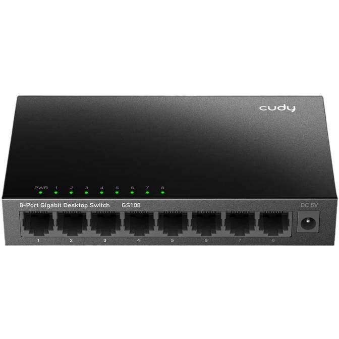 Коммутатор CUDY GS108 Gigabit Metal Switch Black