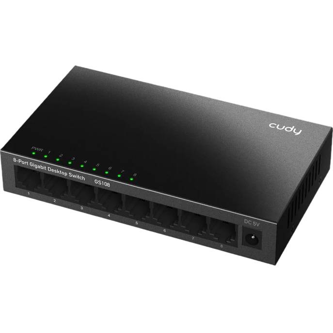 Коммутатор CUDY GS108 Gigabit Metal Switch Black Тип неуправляемый