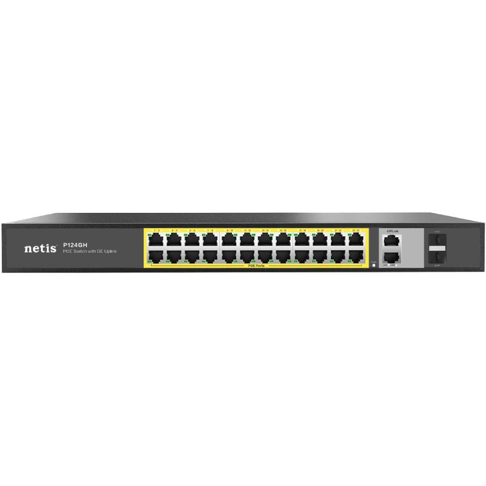 Коммутатор NETIS P124GH 24 Port Fast Ethernet PoE Switch