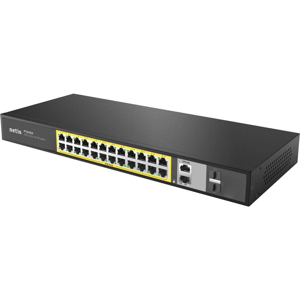 Коммутатор NETIS P124GH 24 Port Fast Ethernet PoE Switch Тип неуправляемый